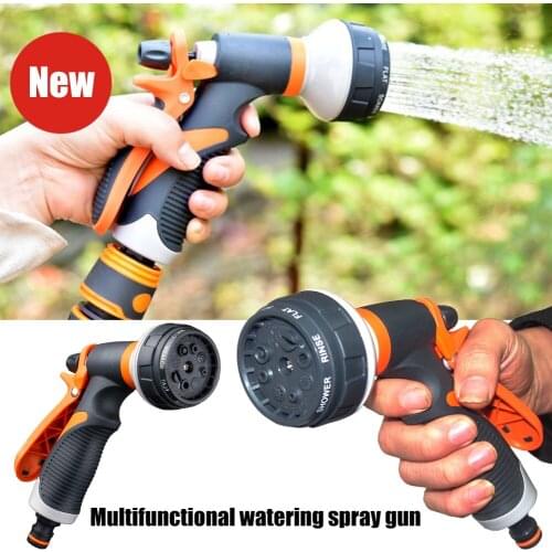 Garden Water Gun Hose Nozzle Mutifunctional Household Car Washing Yard Water Sprayer Pipe Tube Nozzle Sprinkle Tools Eu/US Type