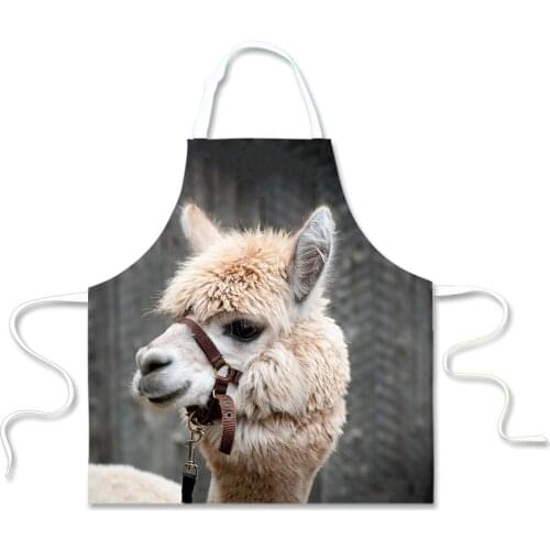 Adjustable Kitchen Apron LLama 3D Print Woman Men Chef Cooking Accessories Aprons for Women Funny Retro Sleeveless Apron for BBQ