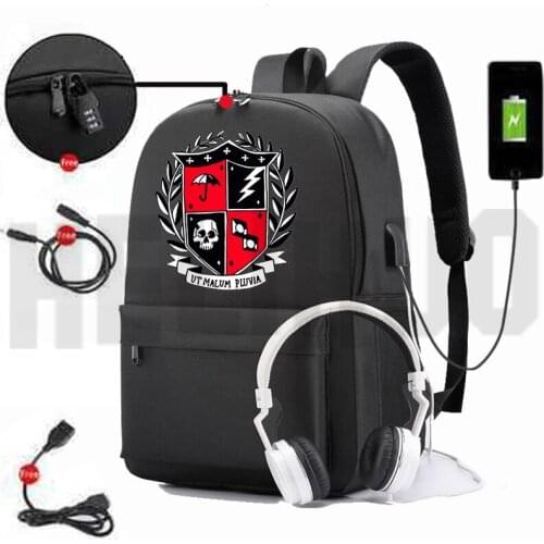 2021 Canvas Backpack Men Umbrella Academy Backpack Zipper USB Charging Anti-theft Anime Bookbag School Bags for Teenage Girls