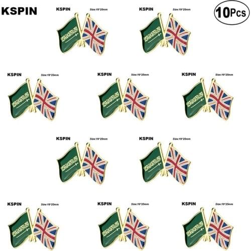 Saudi Arabia UK Friendship Flag Badge Flag Brooch National Flag Lapel Pin International Travel Pins