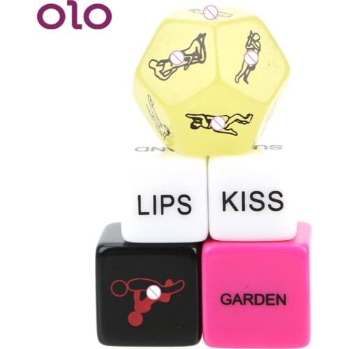 OLO Adult Games 5 pcs Crap Sex Posture Fun Adult Erotic Love Erotic Toys Humour Gambling 12 Sides Sex Dice Sex Toys for Couple