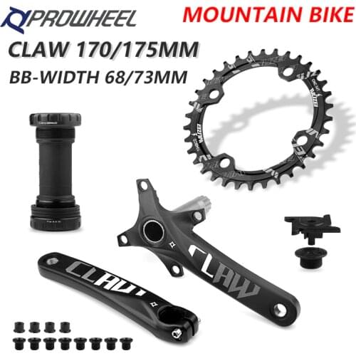 PROWHEEL 104BCD 175mm 170mm Cranks 30/32/34/36/38/40/42/44/46/48/50/52T Sprocket with Bottom Bracket Mountain Bicycle Crankset
