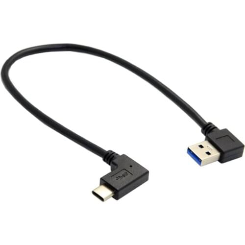 CY Reversible USB 3.1 USB-C Angled to 90 Degree Right Angled USB 3.0 Cable for Laptop & Tablet & Mobile Phone