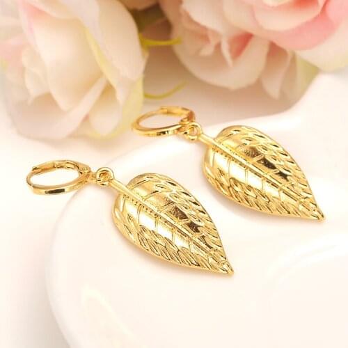 Bangrui Statement Gold Leaves Drop Earrings dubai india goldPendientes Mujer Jewelry Long Dangle Earrings For Women girls gift