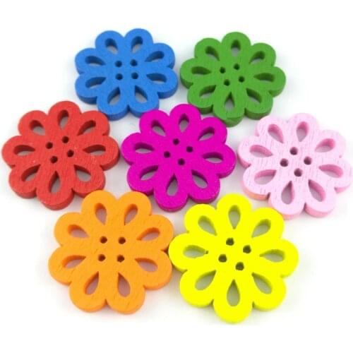 10Pcs Creative Bulk Mixed Wooden Button Flower Sewing Accessories Decoration Buttons Handmade Scrapbooking Craft DIY NK013