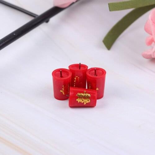 2/4Pcs 1/12 Dollhouse Miniature Accessories Mini Resin Candles Simulation Furniture Model Toys for Doll House Decoration