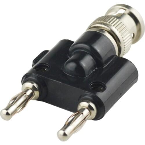 2PCS BNC Male Connector For Two 4MM Banana Plugs Center Distance 19MM For Oscilloscope Test