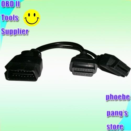 2016 Promotion OBDII OBD2 16 Pin Splitter Extension Cable Male to Dual Female ports Adapter Y Connector J1962M to 2-J1962F