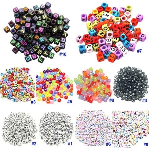 2020 DIY Square Round Acrylic Alphabet Spacer Loose Beads For Necklace Bracelet Letter Beads Charms Jewelry Making