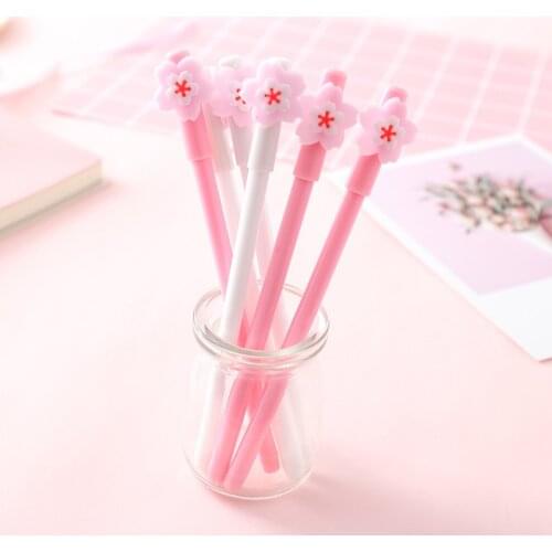 40 pcs/lot Kawaii Sakura Gel Pen Cute Cherry 0.5 mm black Ink signature Pen Promotional Gift Stationery School Supplies