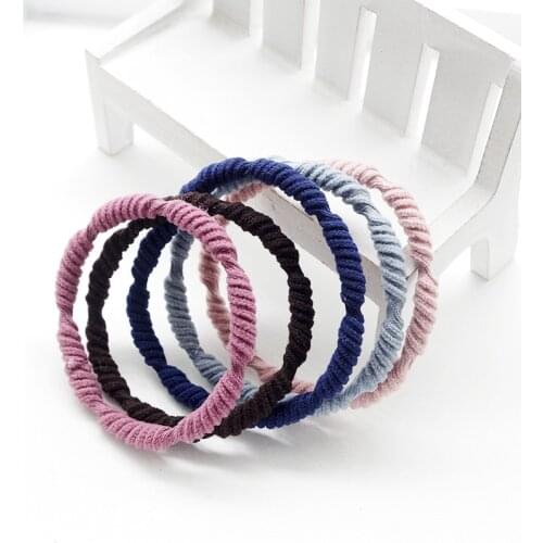 5pcs/set Korean Basic Hair Bands Seamless Strong Elastic Headwear Hair Accessories For Girl Women Gum Scrunchies Ponytail Holder