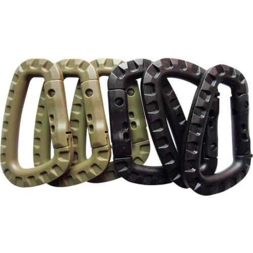 6pc Keychain Carabiner Backpack Hanging Buckle Hard Polymer D Ring Spring Buckle Gear Clip Utility Hook