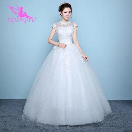 AIJINGYU 2021 elegant new hot selling cheap ball gown lace up back formal bride dresses wedding dress WK136