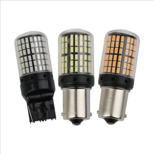 2PCS LED T20 7440 W21W car light Bulb 3014 led 144 smd CanBus No Error 1156 BA15S P21W BAU15S PY21W lamp Turn Signal Light 1157