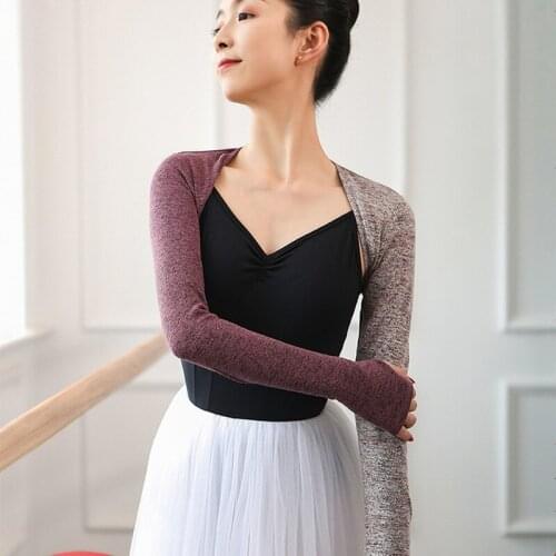 Ballet Costume Women Autumn Winter Adult Long Sleeve Leotard Wrap Tops Kintted Warm Up Shrug Adulto