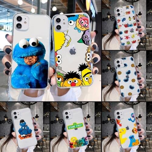 Sesame Street Cartoon Phone Case Transparent For iphone 5 5s se 2 6 6s 7 8 12 mini plus X XS XR 11 PRO MAX transparent 3D prime