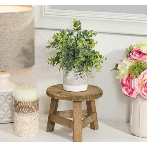 Newly Wooden Plant Stand Plant Holder Stool Multifunctional Display Home Decor for Flower Pot Round 17.8*17.8*15cm