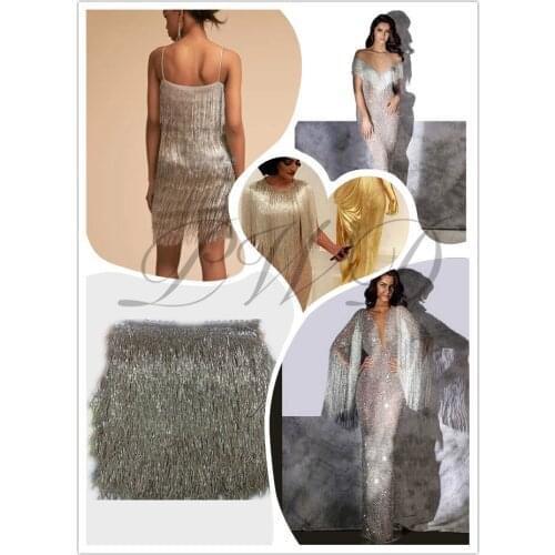 15cm Long gold Fringe Lace Tassel handmade Lace Trim Ribbon Sew Latin Dress Stage Garment Curtain DIY Accessories