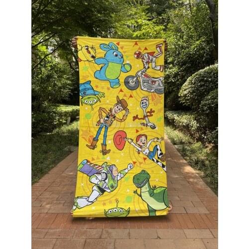 Disney Toy Story Buzz Lightyear Cotton Bath Towel Cartoon Kids Boys Beach Swimming Throw Baby Shower Wrapped Blanket 75x150CM