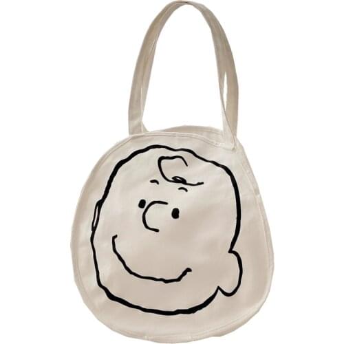 Original design canvas bag shoulder bag male and female student school bag large capacity handbag shopping bag