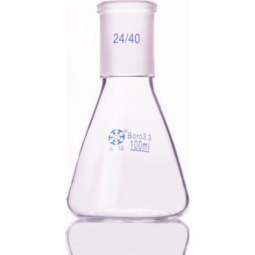 Conical flask with standard ground-in mouth,Capacity 100ml,joint 24/40,Erlenmeyer flask with standard ground mouth