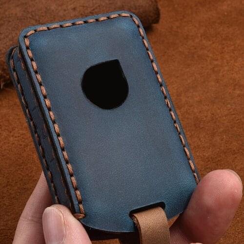 Leather Car Key Case For Volvo S90 V90 XC40 XC90 2015-2018 Smart Keyless Remote Fob Cover Protector Bag Auto Accessories