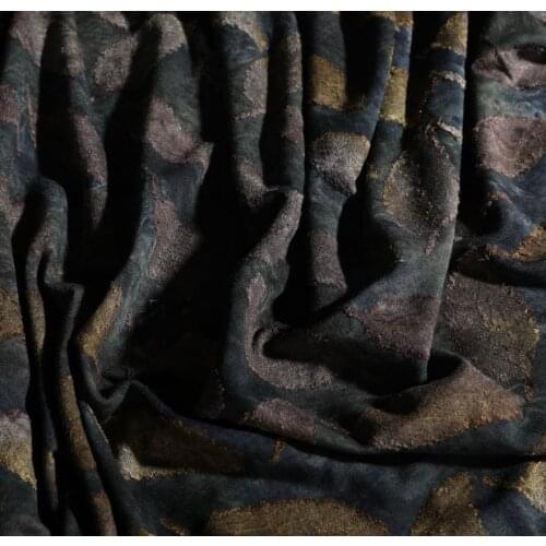 Colorful woolen cloth leaf pattern jacquard tassel texture fashion original designer fabric