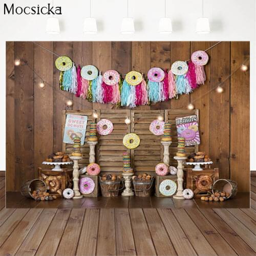 Mocsicka Baby Shower Background Dessert Donut Decoration Style Child Portrait Photo Background Photography Banner