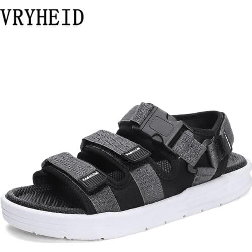 VRYHEID Mens Sandals Gladiators Casual Roman Shoes Outdoor Breathable Mens Sandals Summer Comfortable Light Sandalias Hombre