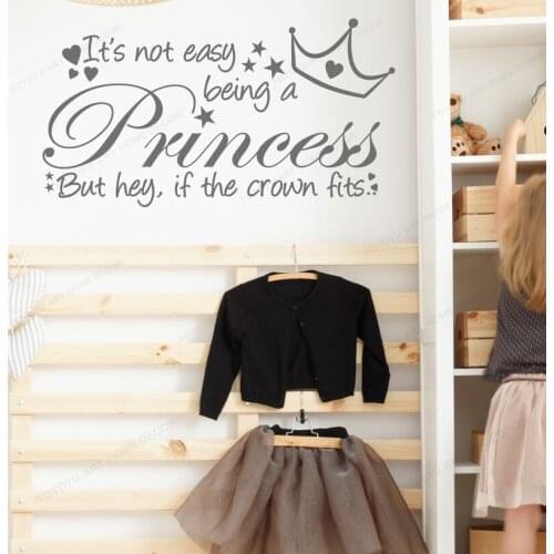 Nursery Room Wall Decal Its Not Easy Being A Princess Wall Sticker Quotes Nursery Decal Vinyl Removable Bedroom Gift Wall WU260