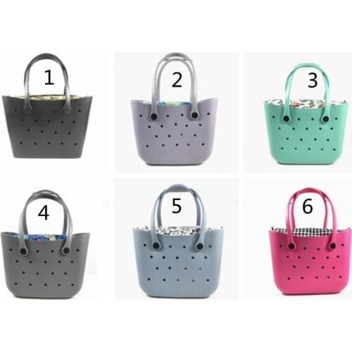 New Style Bog Simple Waterproof Durable Hollow Eyed Women Handbag EVA Large Tote Bag Hole Beach Bag