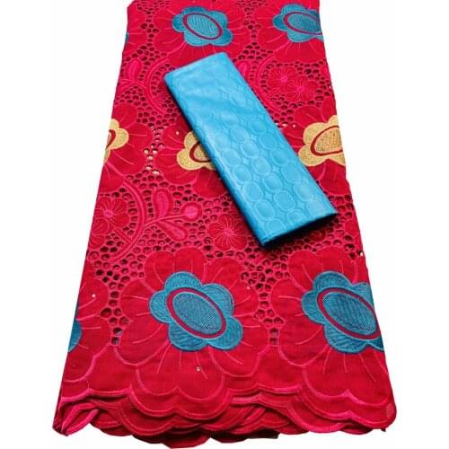 Latest Design 2.5yards Senegal Bazin Fabric with 2.5yard Soft Swiss Lace for Femme Robe Guinea New Bazin Riche Fabric YKM038