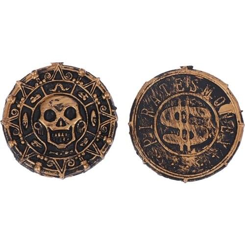 NEW 10pcs/lot Plastic Pirate Treasure Coins Party Props Christmas Gift Game Currency Halloween Party Supplies Childrens Toys