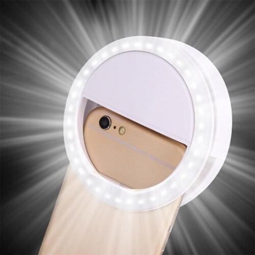 Portable Mobile Phone 36 LEDS Selfie Lamp LED Selfie Ring Fill Light 3 levels Lighting Luminous Ring Clip For All Cell Phones