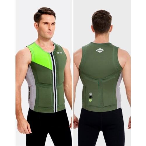 Outdoor Rafting Neoprene Life Jacket Adult Safety Life Vest Water Sports Fishing Kayaking Boating Swimming Drifting Tight Wear