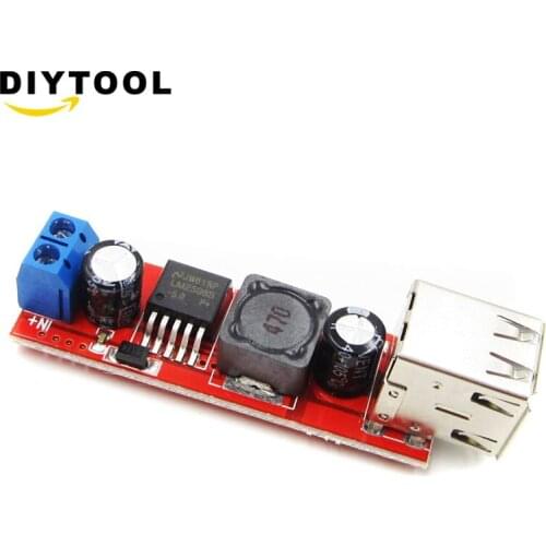 DC 6V-40V To 5V 3A Double USB Charge DC-DC Step-down Converter Module For Vehicle Charger LM2596 Dual USB