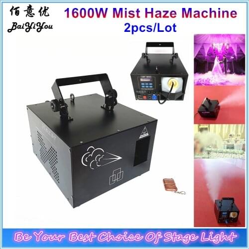 2pcs/Lot New 1600W Stage Mist Haze Machine Fog Machine With DMX Remote Control Smoke Machine Stage Effect