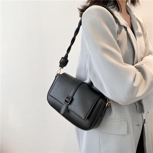 New Leisure PU Leather Women Crossbody Bag 2021New Soft Luxury Designer Braided Rope Shoulder Bags High Quality Messenger Bags