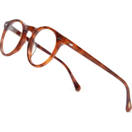 Vintage Round Glasses Frame For Men Gradient Fade Acetate Eyeglasses Blue Light Filter Glasses Myopia Spectacle Frames For Women