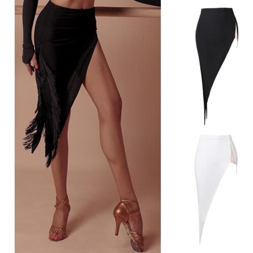 Latin Dance Skirt Women Tango Salsa Cha Cha Rumba Samba Wear Performance Clothing Sexy Irregular Split Fringed Skirts DNV13538