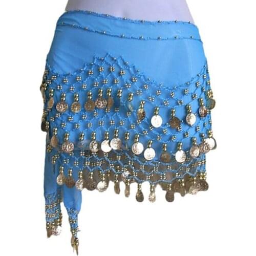 Wholesale belly dance hip scarf 128 coins GOLD & SILVER COINS