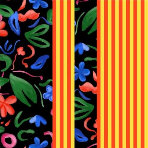 Bikini stretch fabric dress color floral pattern custom printed sewing fabric DZ003 womens clothing