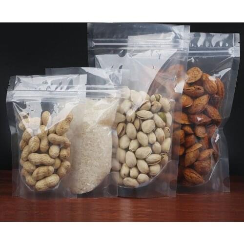 10Pcs Transparent Metallic Aluminum Foil Zip Lock Bag Window Stand Up Pouchs Tea Coffee Bean Gift Candy Wedding Packaging Bag