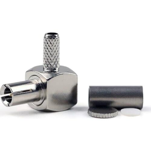 10PCS TS9 Male Plug Right Angle Crimp RG174 RG316 Cables RF Connector