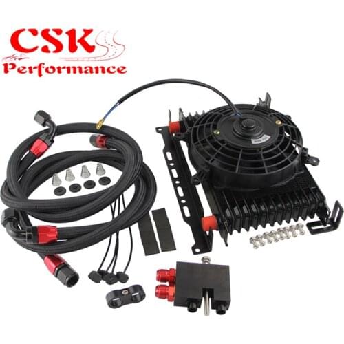 13 Row AN10 Oil Cooler Kit Fit For BMW 3 Series N54 Engine 135 135i E82+Electric Fan