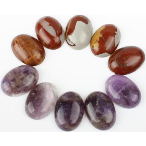 2pcs Natural Semi-precious Stone Oval Convex Colorful Ring Face Pendant Jewelry Make Handmade DIY Necklace Bracelet Accessories