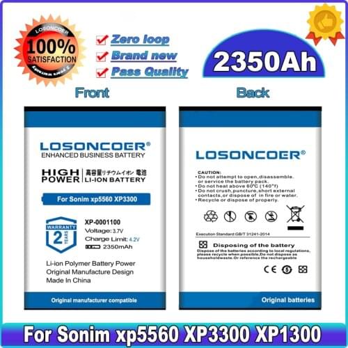 LOSONCOER 2350mAh XP3.20-0001100 Battery For Sonim XP5560 XP3300 XP1300 XP3.2 QUEST PRO XP5300 XP-0001100 High Capacity Battery