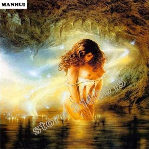 DIY Diamond Painting Cross Stitch Kit 5D Diamond Embroidery Naked woman in water Rhinestone Pasted Painting Crafts BEF096