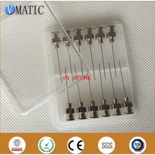 Free Shipping 12Pcs 1'' 27G Blunt Stainless Steel Glue Dispensing Syringe Needle 1 Inch