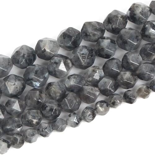6/8/10mm Natural Stone Beads Round Largesection Black flash Spacer beads For Jewelry Making DIY Charm Bracelet Necklace Handmade